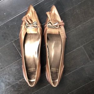 Bronze Pointed Toe Kitten Heel